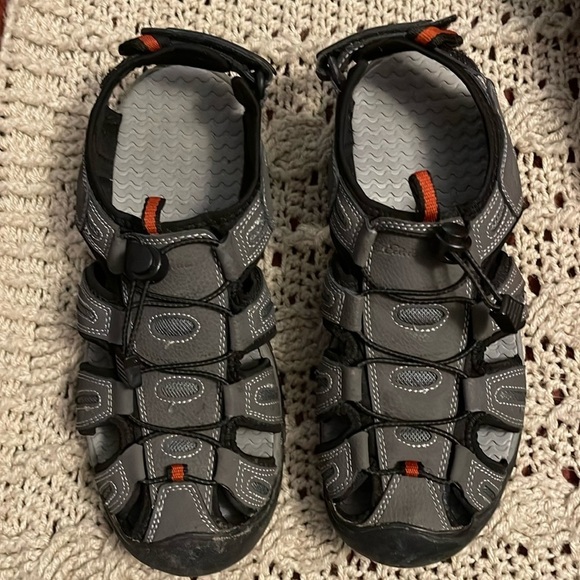 EDDIE BAUER / Tommy gray black fisherman cinch hiking sandals Men’s‎ size 10 - Picture 1 of 17